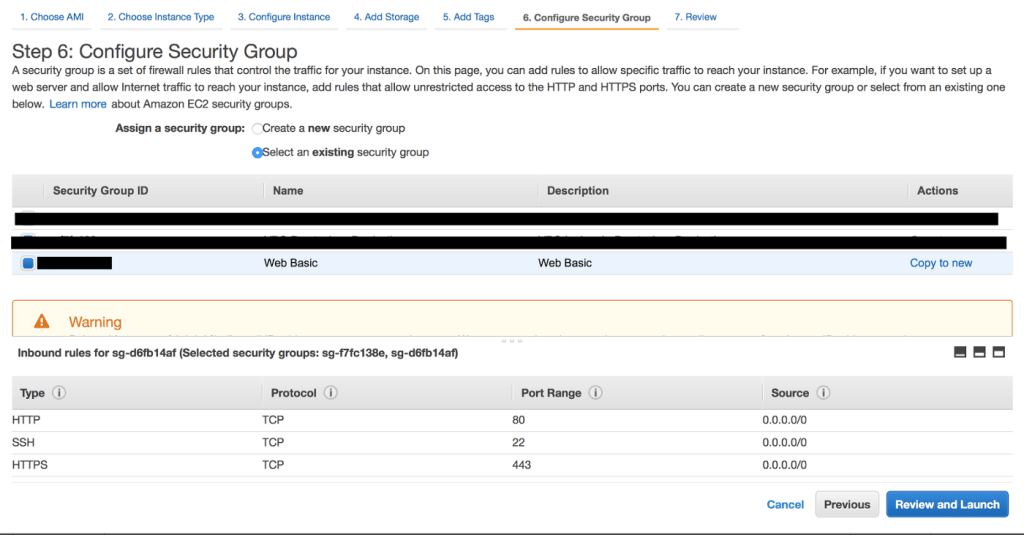 PrestaShop PostgreSQL: AWS EC2 instance configure security group